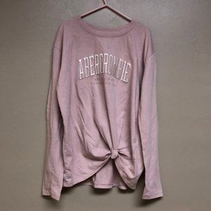pink oversized logo long sleeve tee